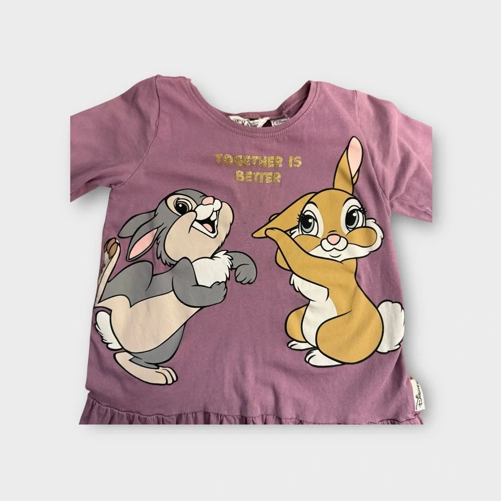 H&M x Disney Bambi Bunny Graphic Purple Dress